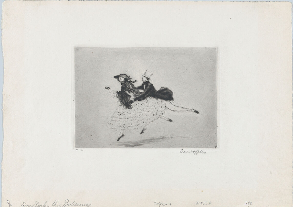 Pursuit, Ernst Oppler (German, Hannover 1867–1929 Berlin), Etching 