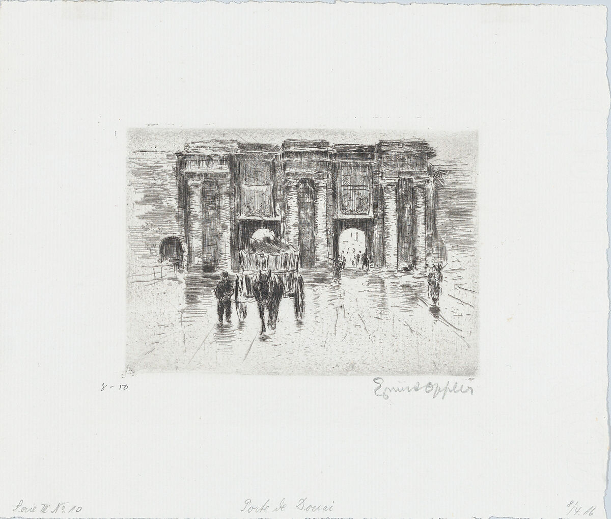 Lille: Porte de Donai, Ernst Oppler (German, Hannover 1867–1929 Berlin), Etching 