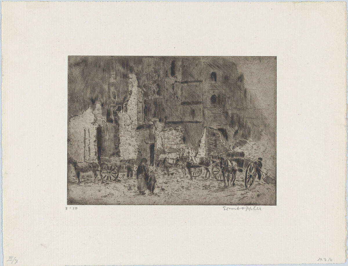 Lille: Ruine, Ernst Oppler (German, Hannover 1867–1929 Berlin), Etching 