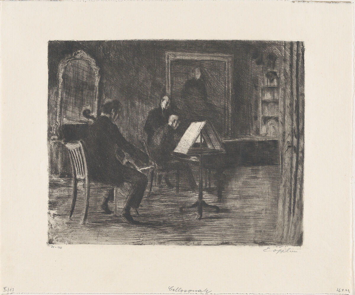 Cello Sonata, Ernst Oppler (German, Hannover 1867–1929 Berlin), Etching 