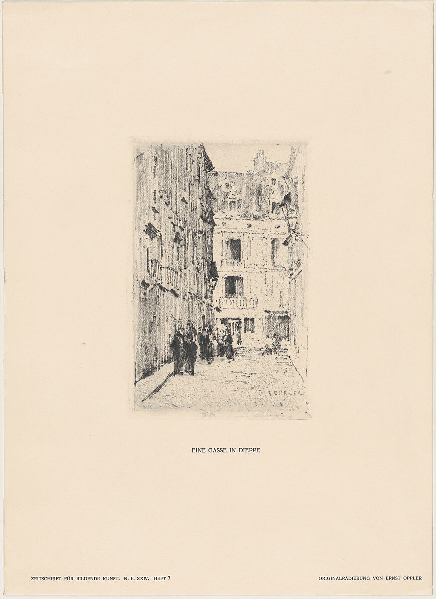 A Street in Dieppe, Ernst Oppler (German, Hannover 1867–1929 Berlin), Etching 