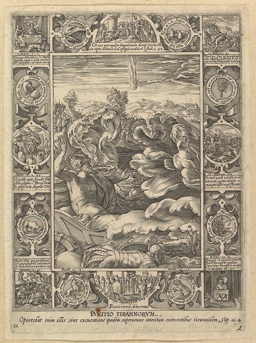 Punitio Malorum, from "Allegories of the Christian Faith, from Christian and Profane Allegories", Hendrick Goltzius (Netherlandish, Mühlbracht 1558–1617 Haarlem), Engraving 