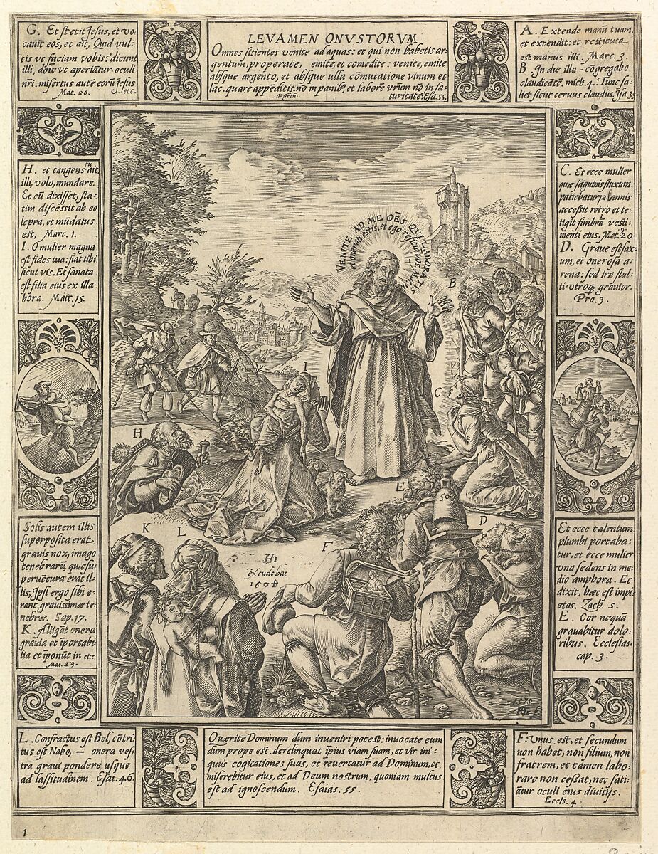 Levamen Onostrorum, from "Allegories of the Christian Faith, from Christian and Profane Allegories", Hendrick Goltzius (Netherlandish, Mühlbracht 1558–1617 Haarlem), Engraving 