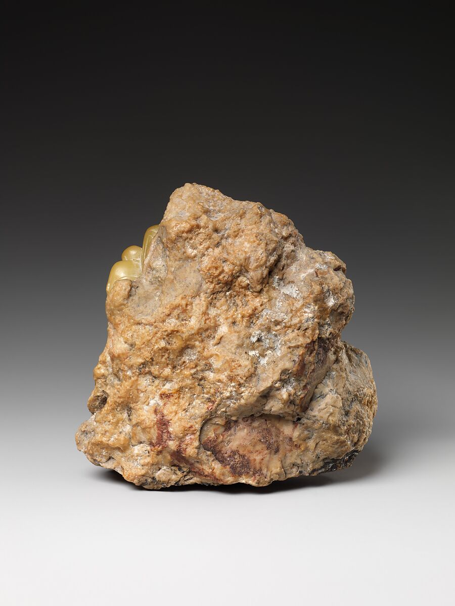 Boulder with three figures, Soapstone, China