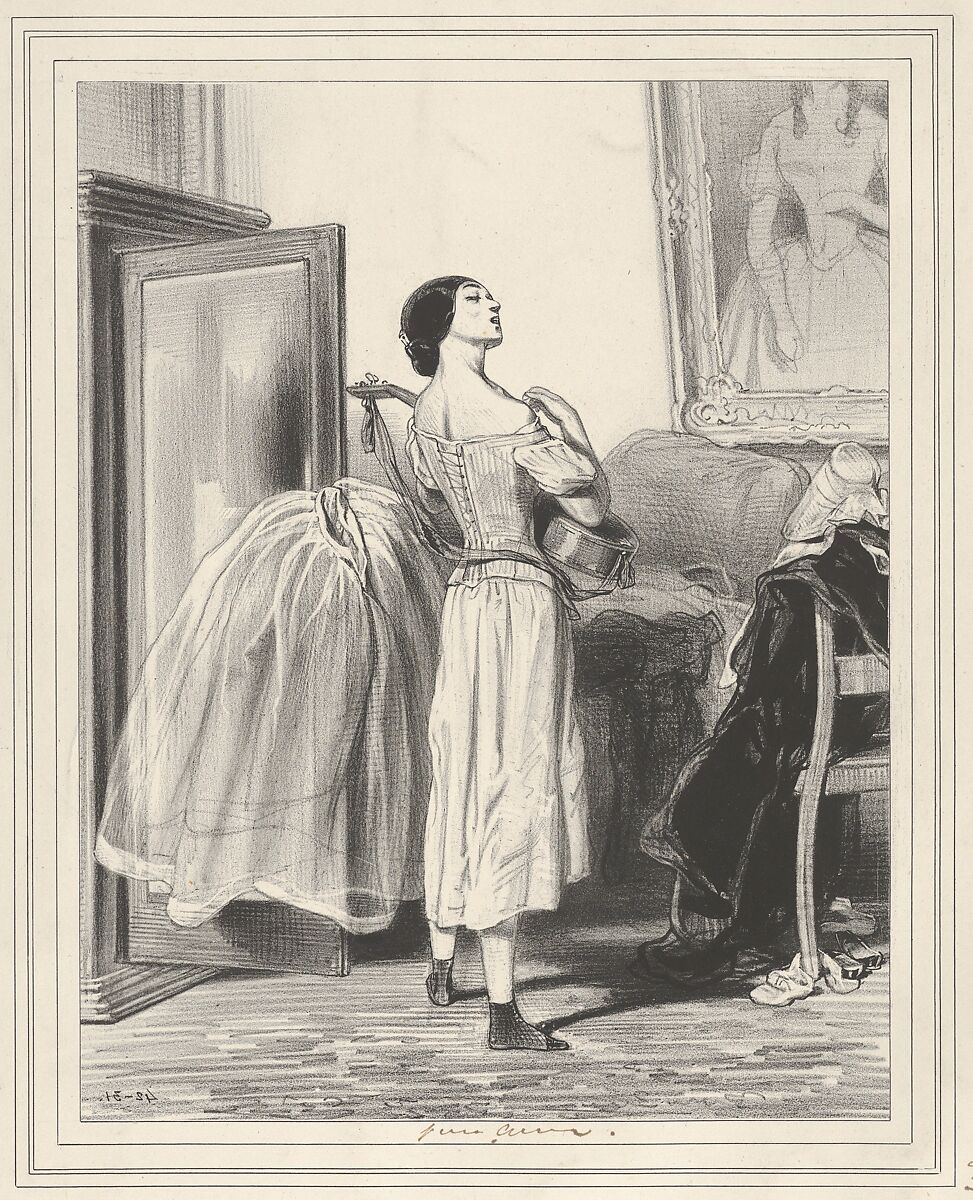 Rien n'est si joli que la fable, si triste que la vérité!, plate 30 from the suite Les Lorettes, published in "Le Charivari", Paul Gavarni [Chevalier] (French, Paris 1804–1866 Paris), Lithograph; first state of three 