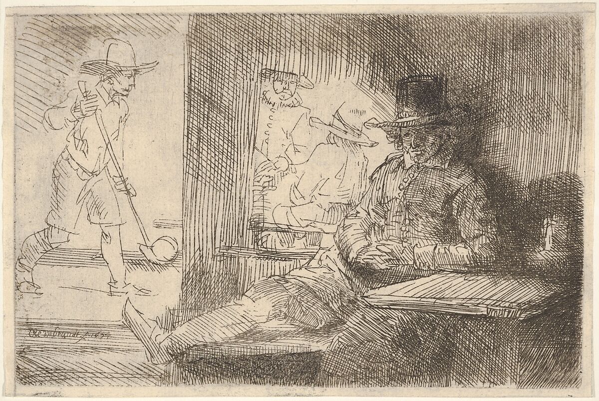 The Ringball Player (Het Klosbaantje), After Rembrandt (Rembrandt van Rijn) (Dutch, Leiden 1606–1669 Amsterdam), Etching; second of two states 