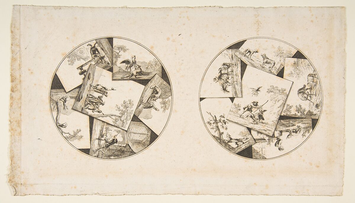 Designs for Plates Taken from Oudry's Illustrations to La Fontaine's Fables, After Jean-Baptiste Oudry (French, Paris 1686–1755 Beauvais), Etching 