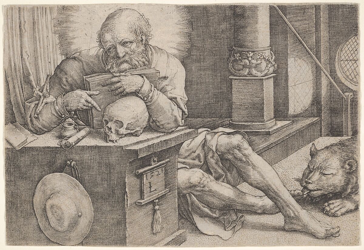 St. Jerome, Lucas van Leyden (Netherlandish, Leiden ca. 1494–1533 Leiden), Engraving 