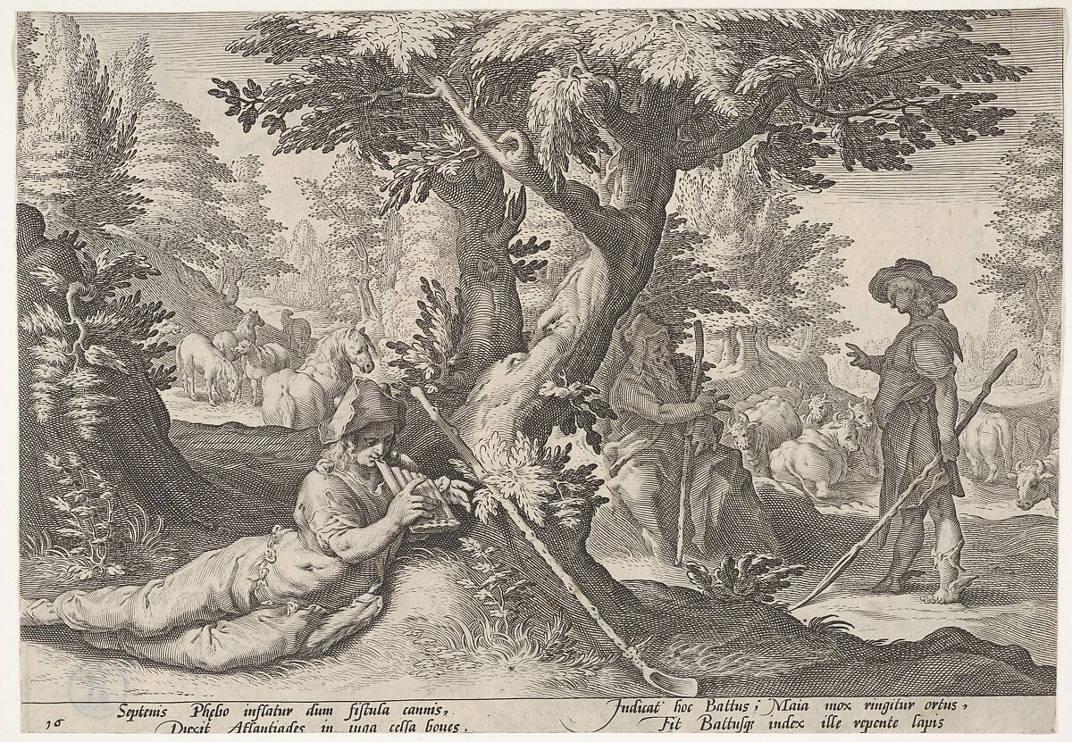 Mercury and Battus, Possibly by Robert Willemsz de Baudous (Netherlandish, 1574/5–1659), Engraving 