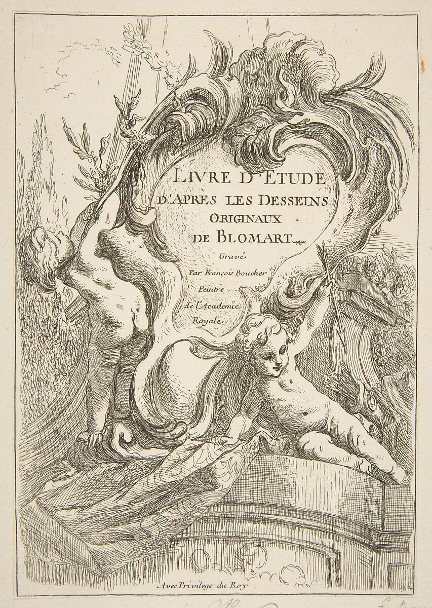 Title Page, François Boucher (French, Paris 1703–1770 Paris), Etching 