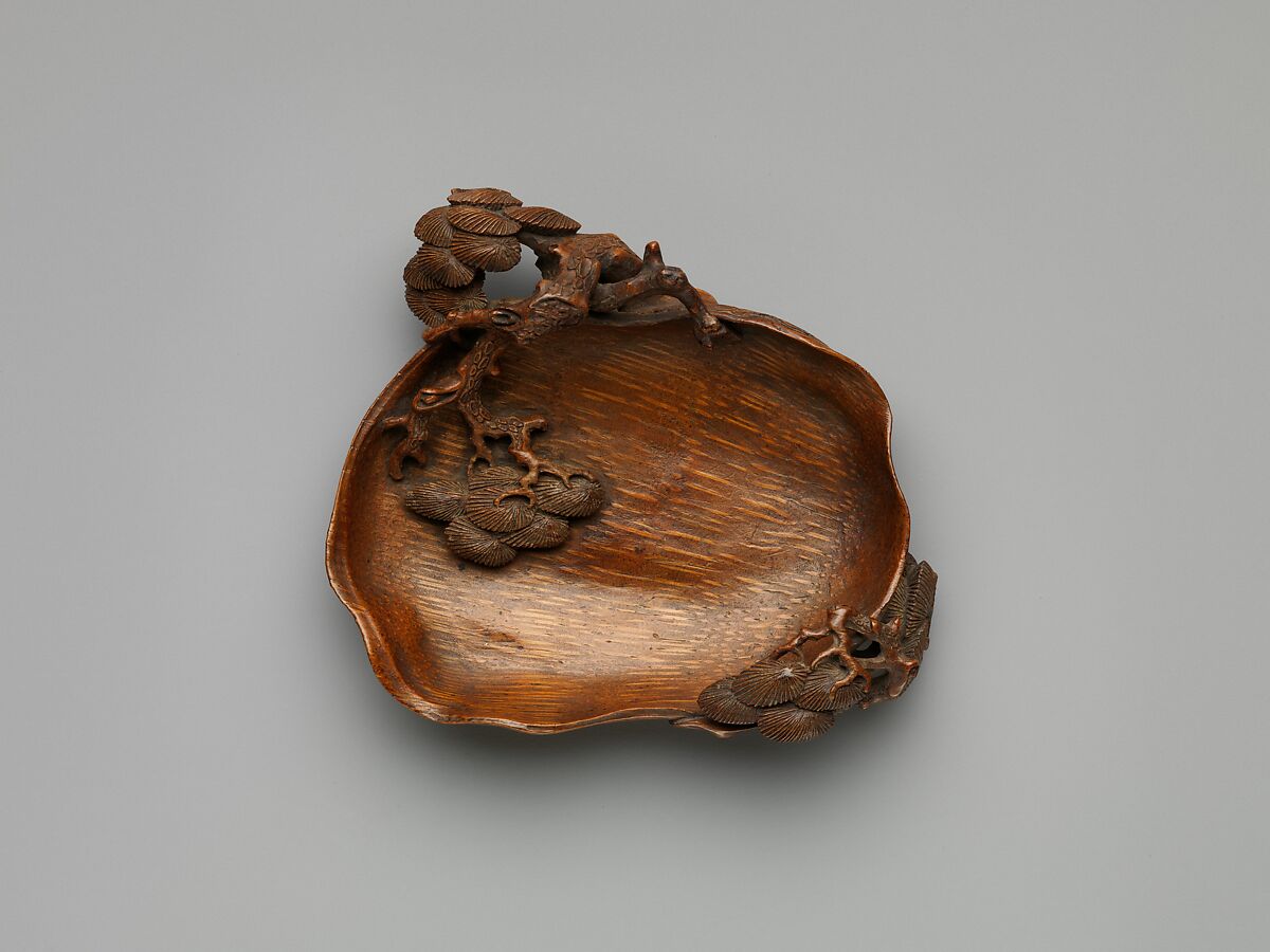 Dish with pine trees, Bamboo, China