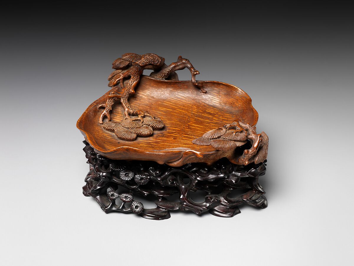 Dish with pine trees, Bamboo, China