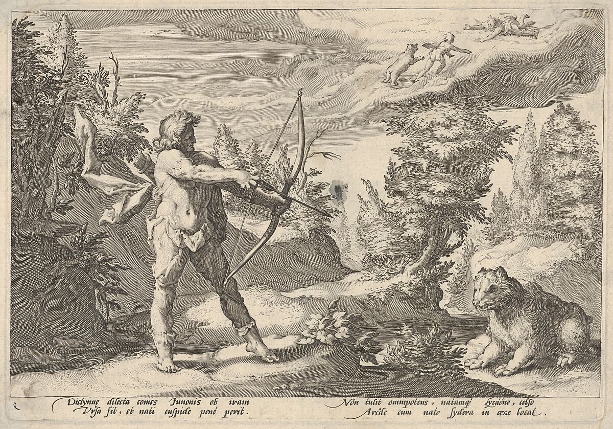 Arcus and Callisto, Possibly by Robert Willemsz de Baudous (Netherlandish, 1574/5–1659), Engraving 