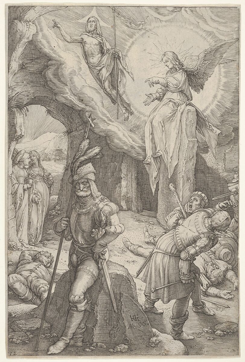 The Resurrection, from "The Passion of Christ", Hendrick Goltzius (Netherlandish, Mühlbracht 1558–1617 Haarlem), Engraving 