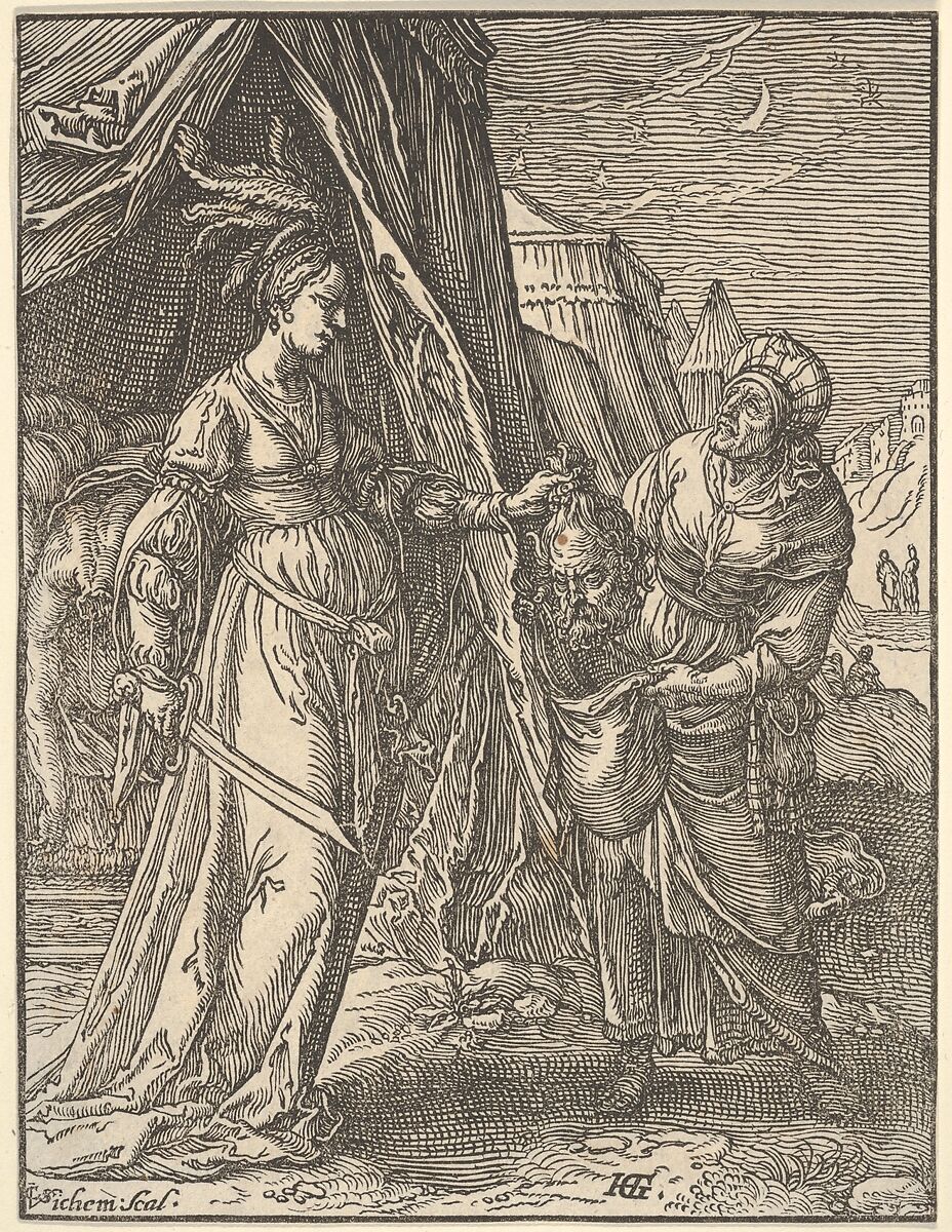 Judith, after Goltzius, Christoffel van Sichem I (Netherlandish, 1546–1624), Woodcut 