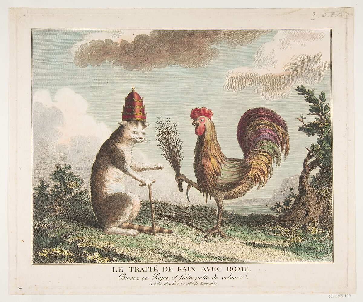 Le Traité de Paix avec Rome (The Peace Treaty with Rome), Anonymous, French, 18th century, Hand-colored etching 