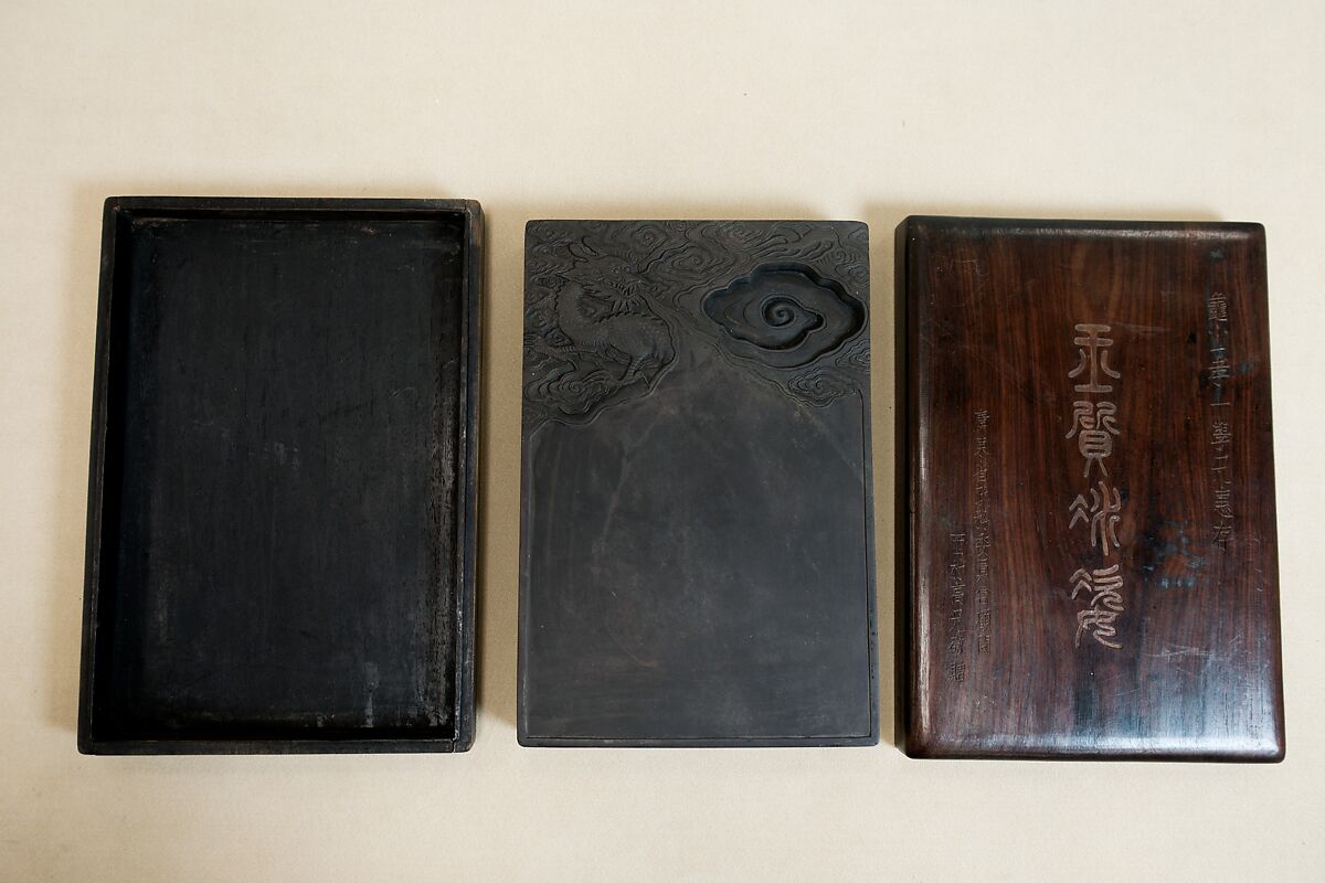 Inkstone with Su Wu, Duanxi slate, China