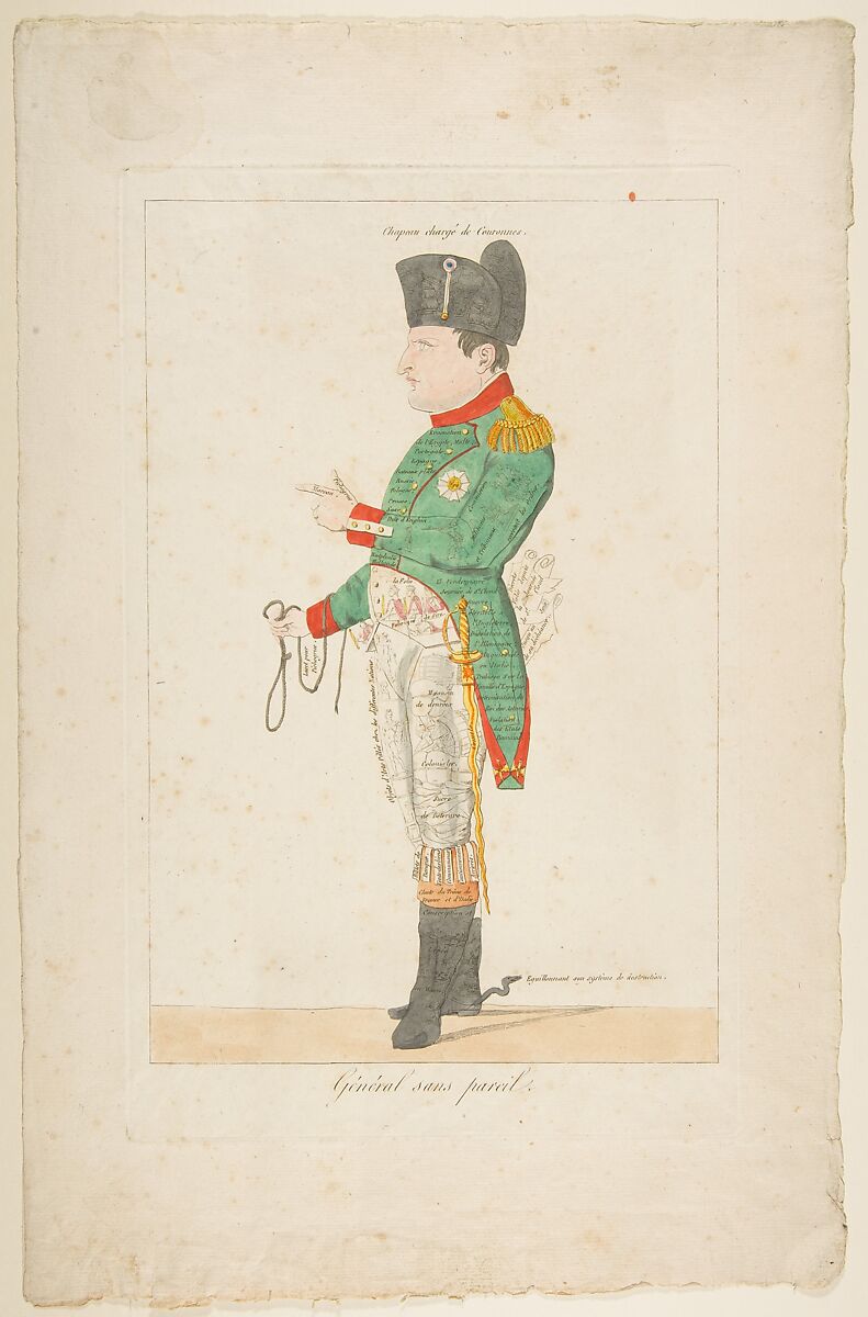 Général sans pareil (The Peerless General), Anonymous, French, 19th century, Hand-colored etching 