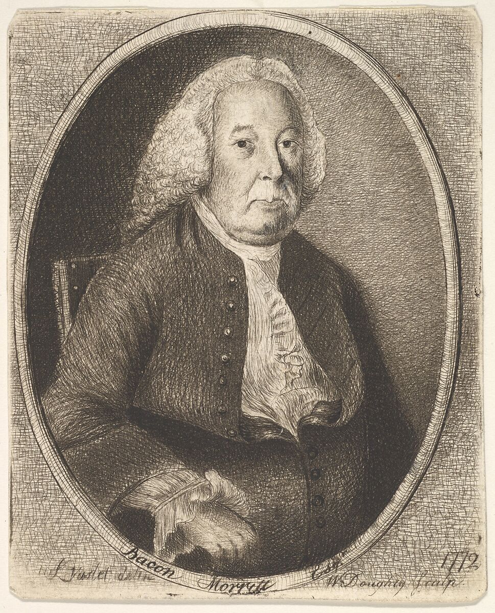 Portrait of Bacon Morritt, William Doughty (British, York 1757–1782 Lisbon), Etching and drypiont 