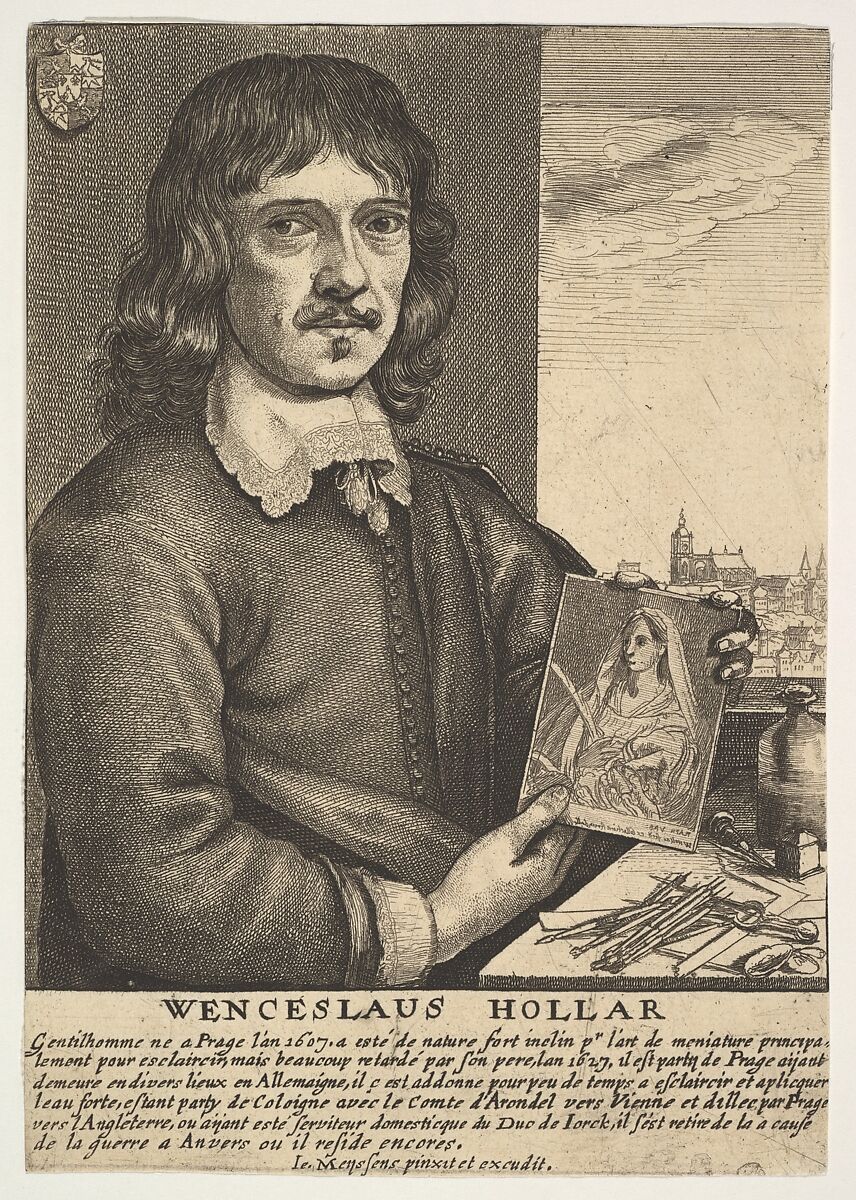 Self-Portrait (from "Image de divers hommes: The true effigies of the most eminent Painters," 1649), Wenceslaus Hollar (Bohemian, Prague 1607–1677 London), Etching; third state of five 