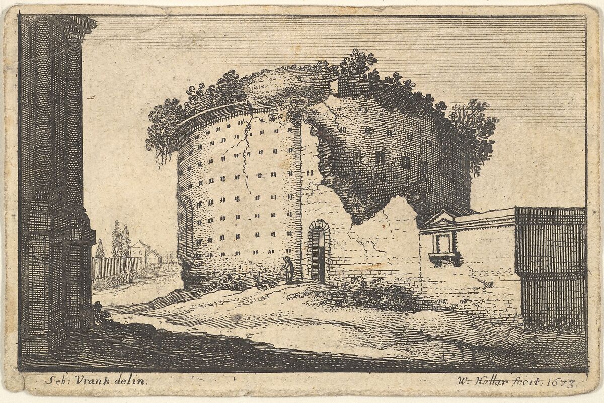 Ruins of a Round Building, Wenceslaus Hollar (Bohemian, Prague 1607–1677 London), Etching, first state of three 