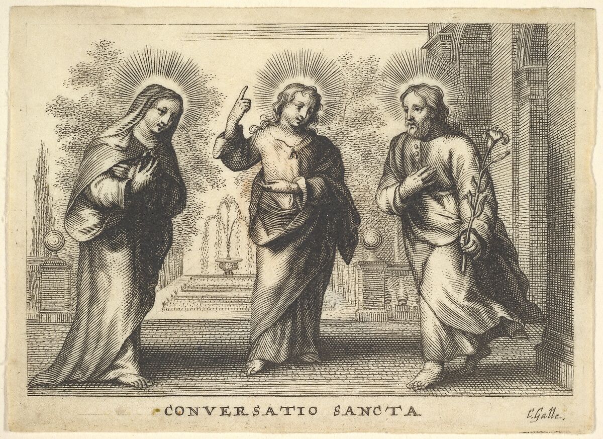 Conversatio Sancta, Cornelis Galle II (Flemish, Antwerp 1615–1678 Antwerp), Engraving printed on parchment 