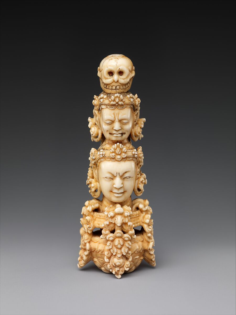 Finial for a Buddhist staff (khatvanga), Ivory, China 