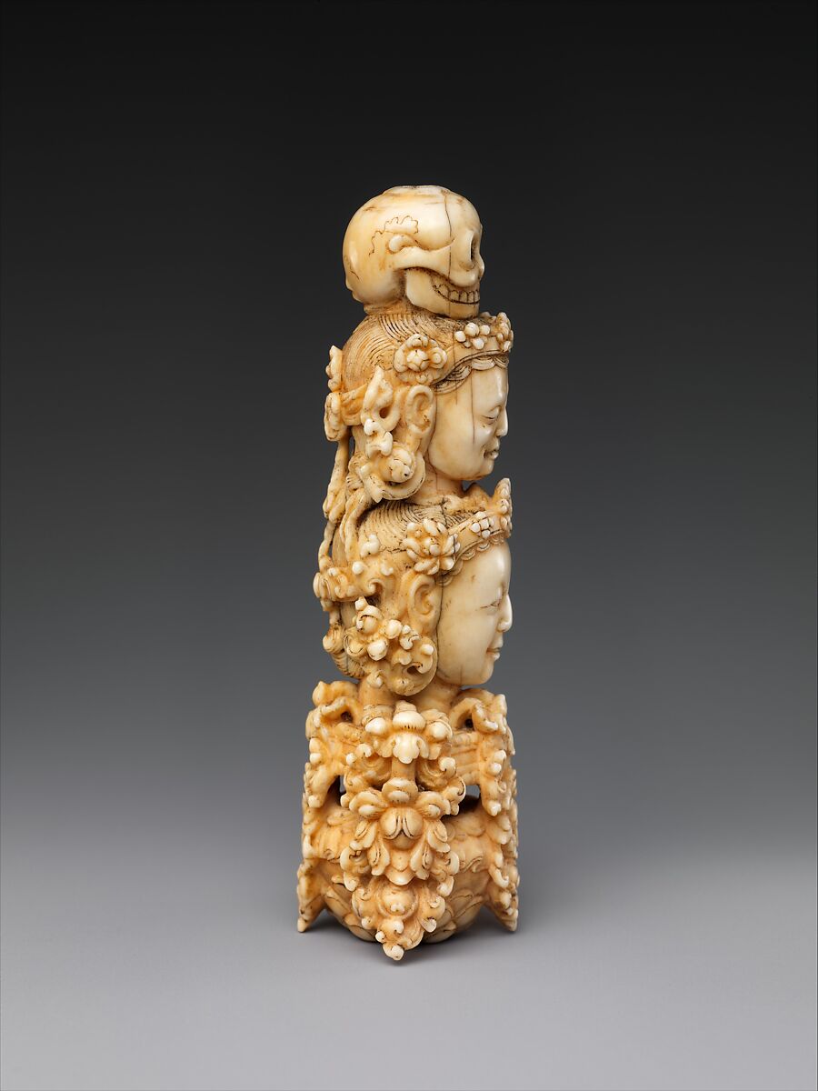 Finial for a Buddhist staff (khatvanga), Ivory, China
