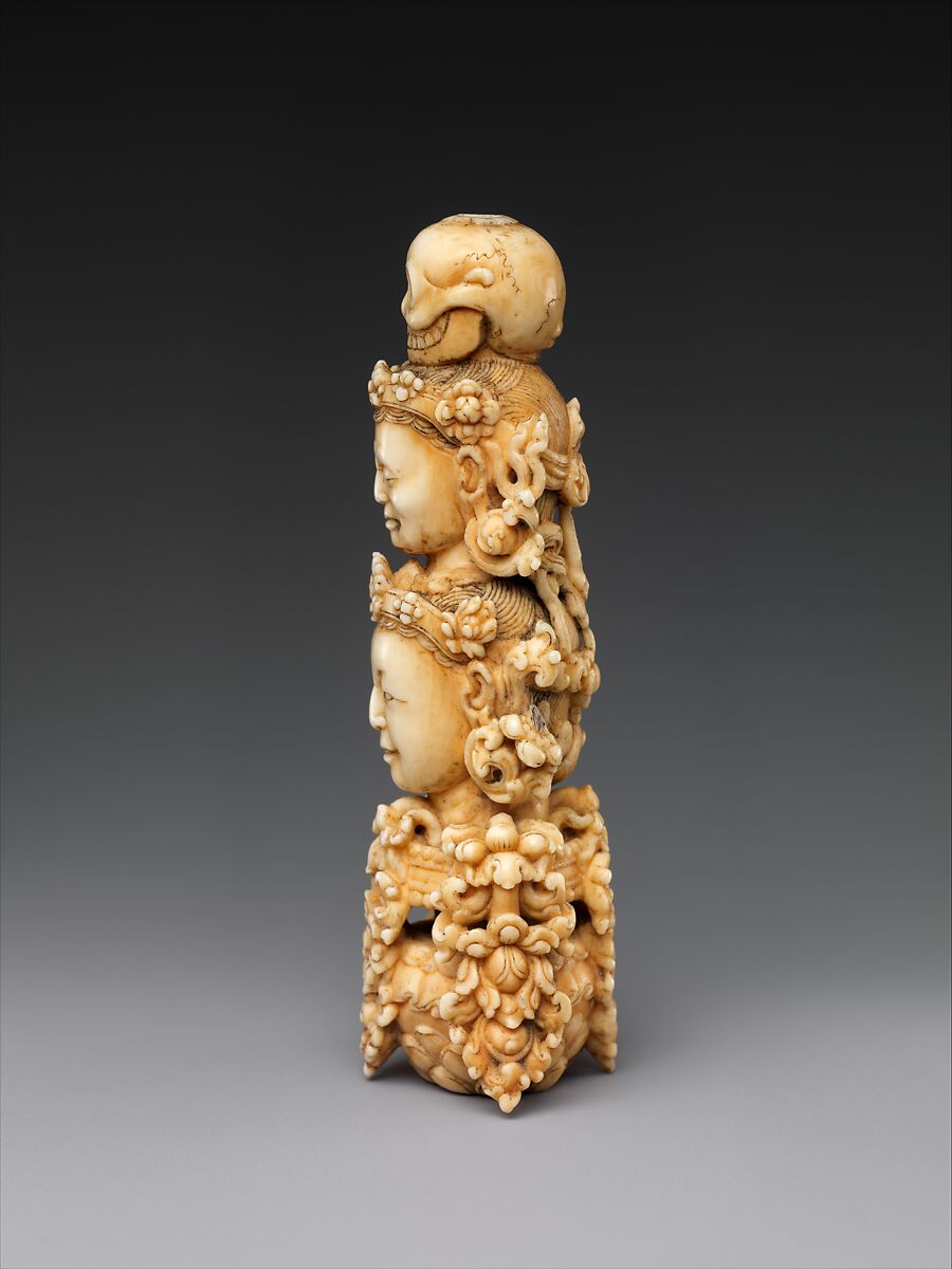 Finial for a Buddhist staff (khatvanga), Ivory, China