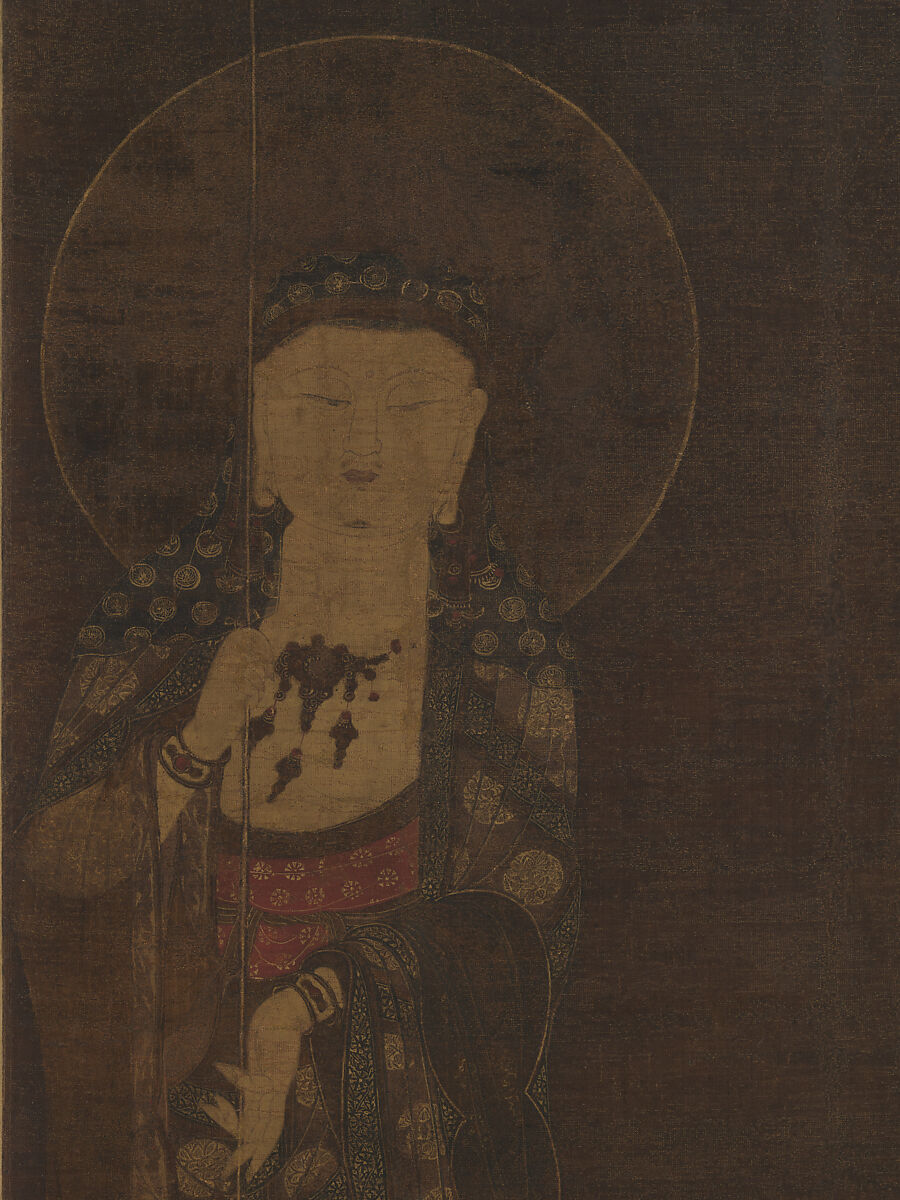 Amitabha and Kshitigarba, Unidentified artist, Hanging scroll; ink and color on silk, Korea