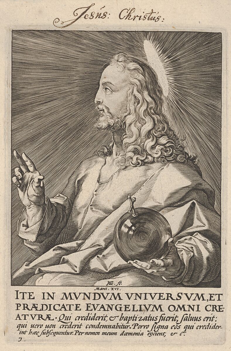 Christ, from Christ,  the Apostles and St. Paul with the Creed, Hendrick Goltzius (Netherlandish, Mühlbracht 1558–1617 Haarlem), Engraving 