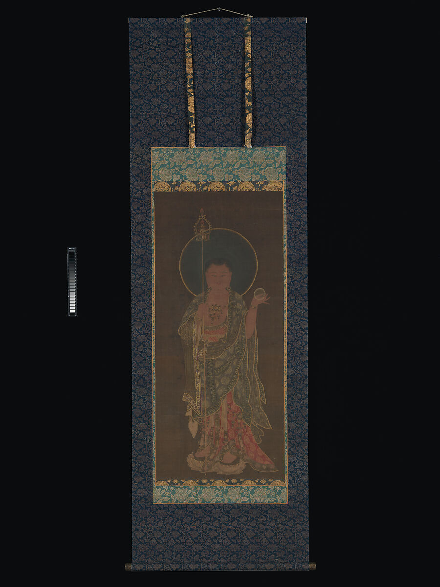Kshitigarbha, Unidentified artist, Hanging scroll; ink, color, and gold on silk, Korea