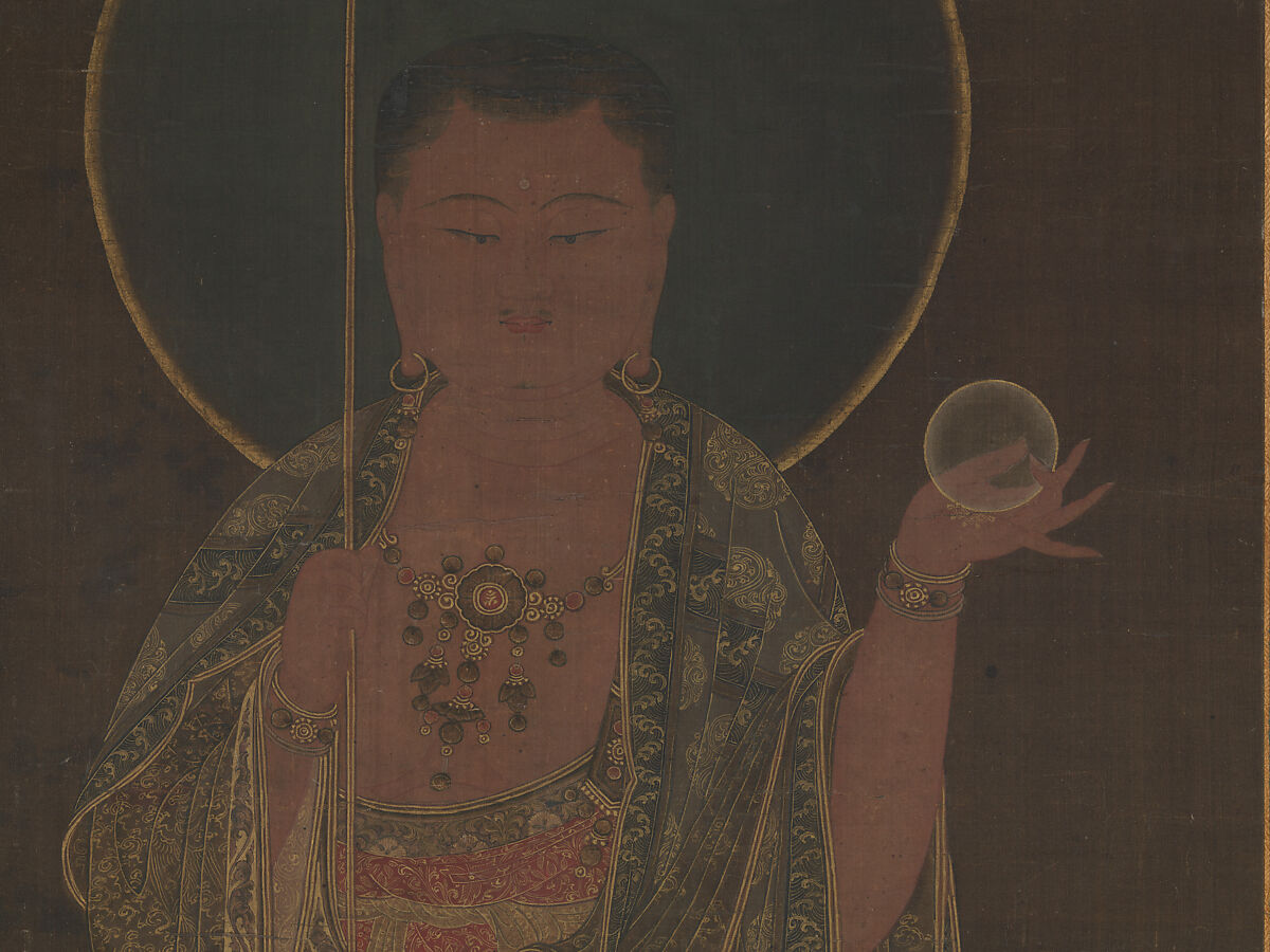 Kshitigarbha, Unidentified artist, Hanging scroll; ink, color, and gold on silk, Korea