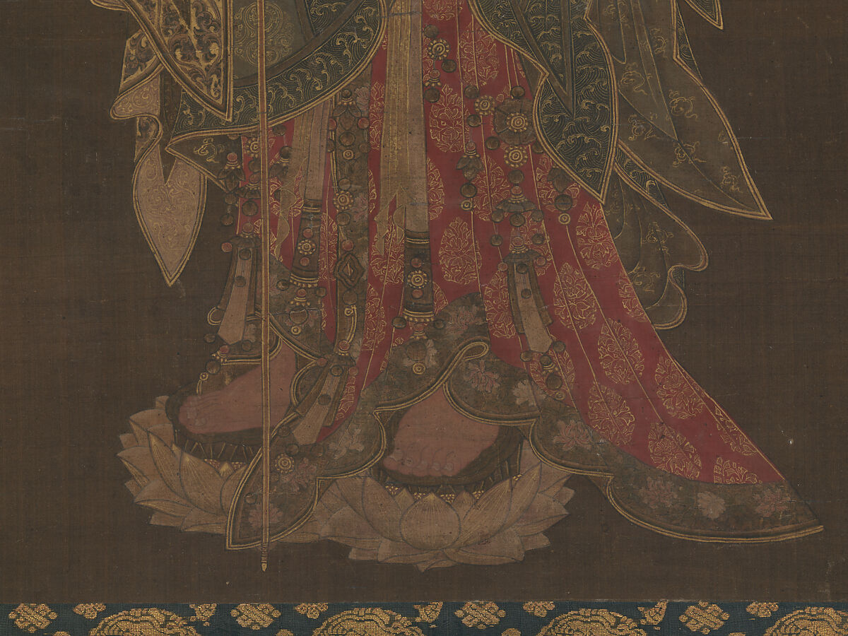 Kshitigarbha, Unidentified artist, Hanging scroll; ink, color, and gold on silk, Korea