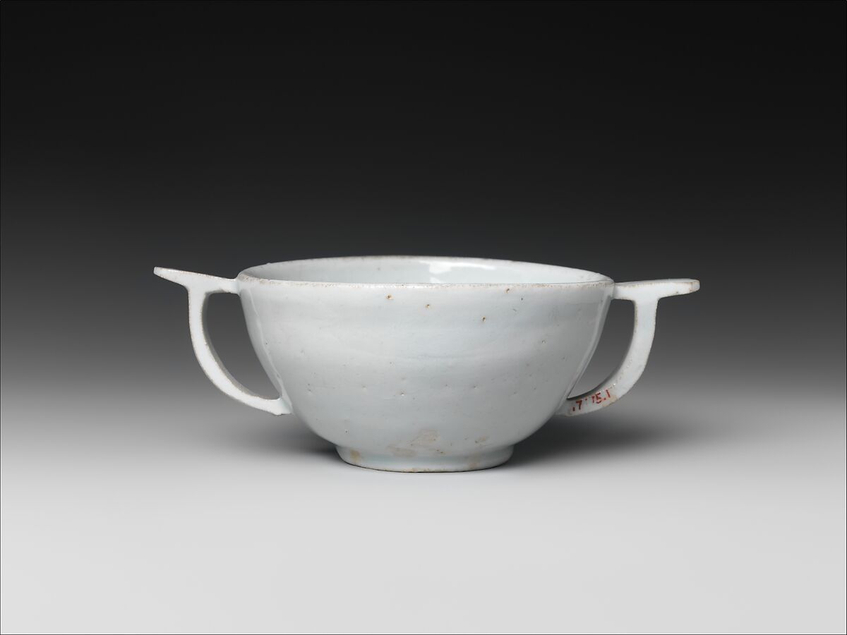 Wine cup with ear handles, Porcelain, Korea