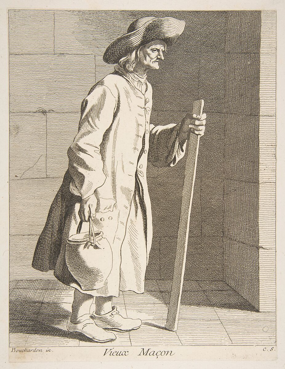 Old Bricklayer, Anne Claude Philippe de Tubières, comte de Caylus (French, Paris 1692–1765 Paris), Etching with some engraving 