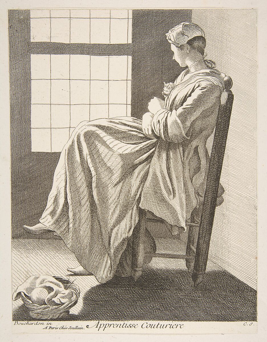 Sewing Apprentice, Anne Claude Philippe de Tubières, comte de Caylus (French, Paris 1692–1765 Paris), Etching with some engraving 