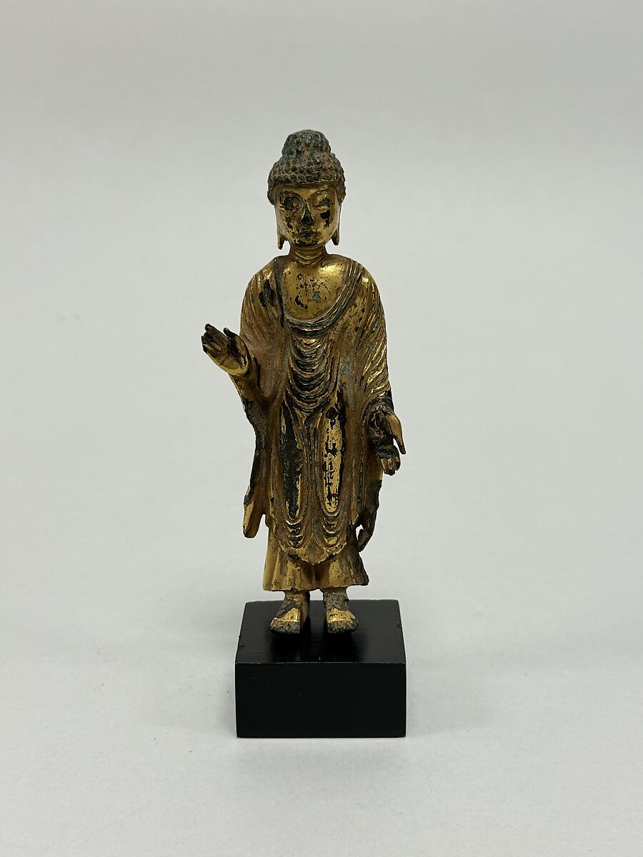 Standing Buddha, Gilt bronze, Korea