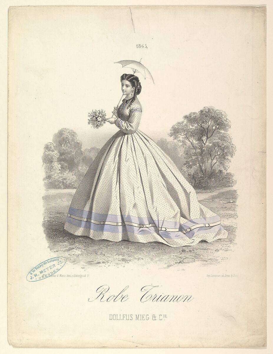 Robe Trianon, Dollfus Mieg & Cie, Lemercier &amp; Cie. (French, Paris), Hand-colored lithograph 