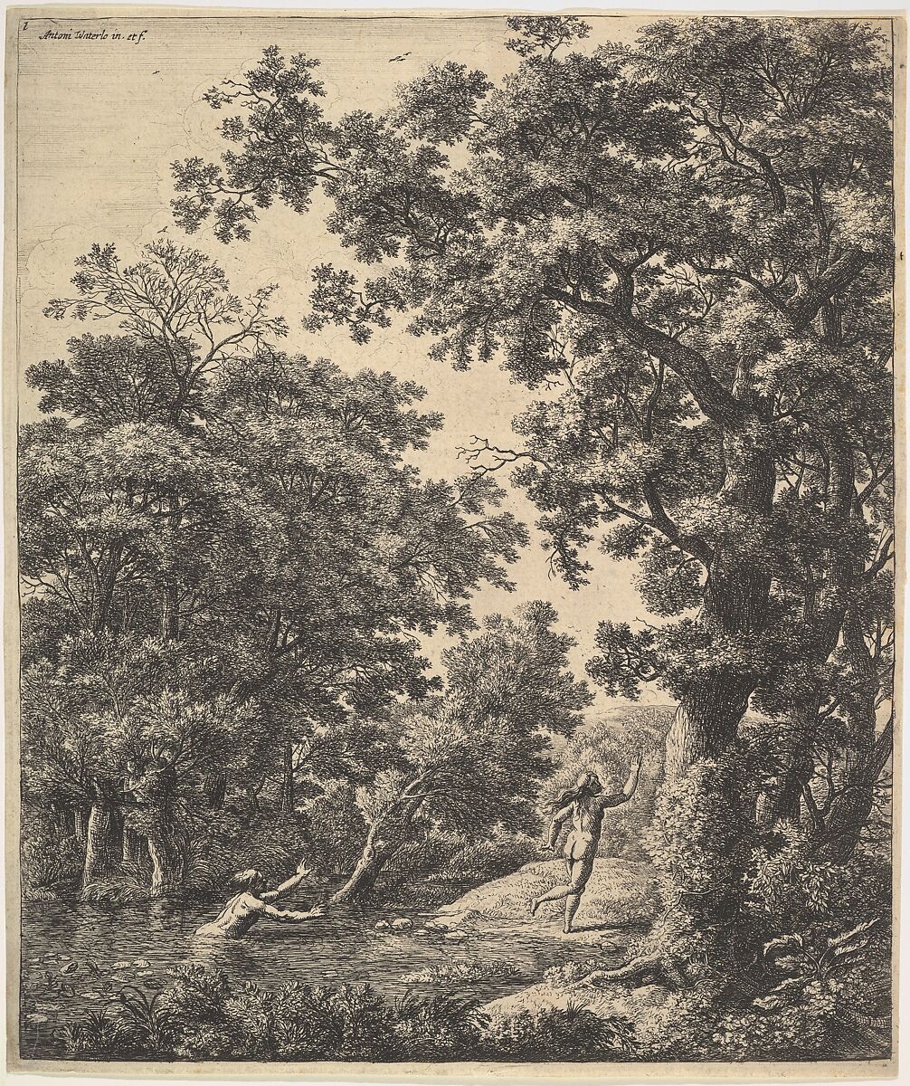 Alpheus and Arethusa, Anthonie Waterloo (Dutch, Lille 1609–1690 Utrecht), Etching 