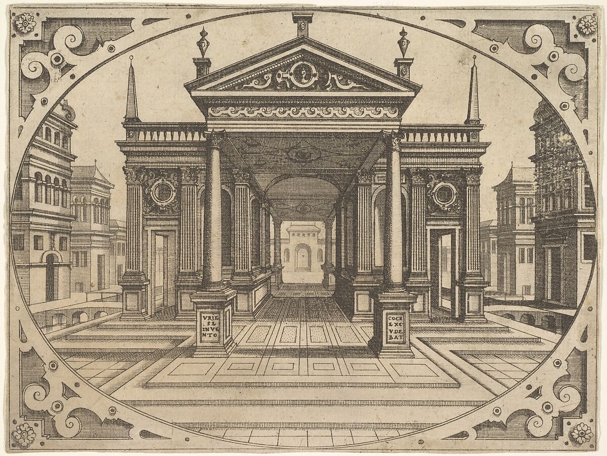 Plate from "Scenographiae...", Johannes van Doetecum I (Netherlandish, 1528/32–1605), Etching 