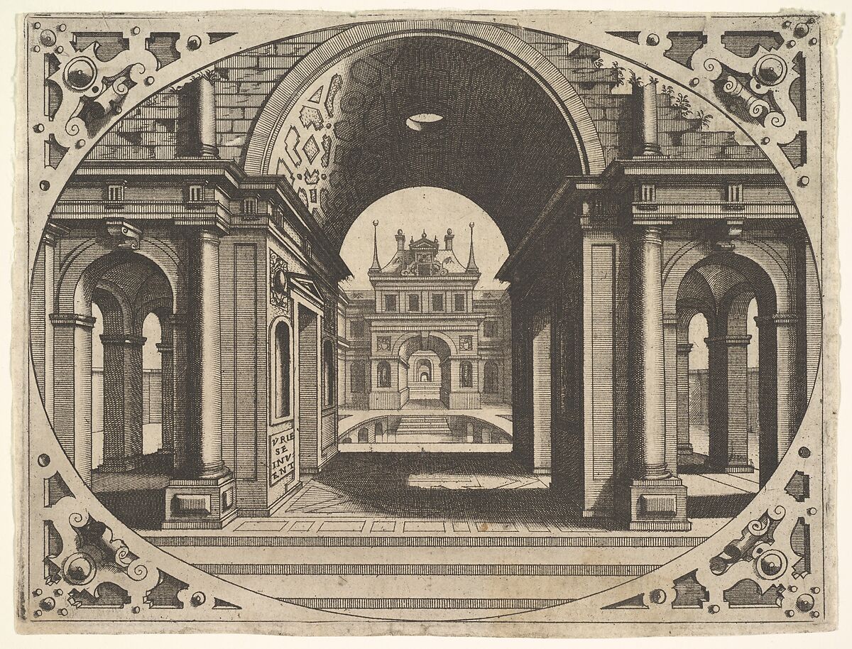Plate from "Varie Architecture", Johannes van Doetecum I (Netherlandish, 1528/32–1605), Etching 