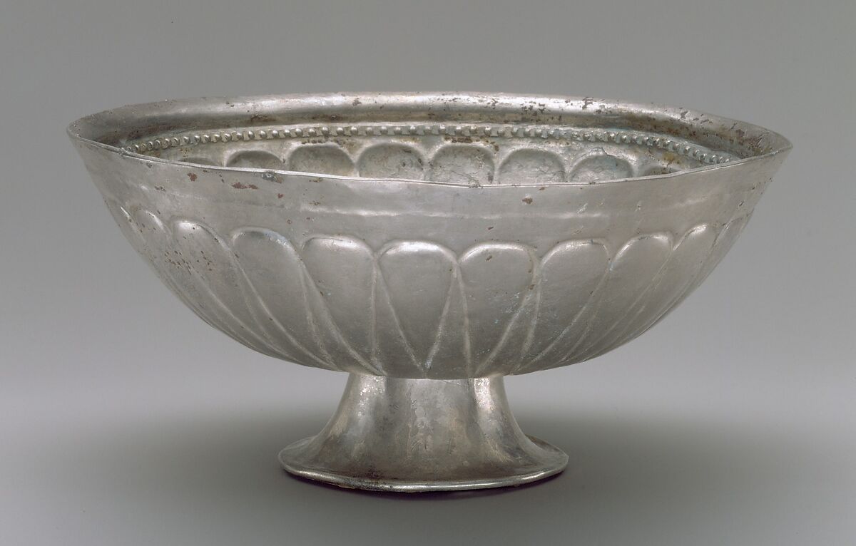Footed Cup, Silver, Central Asia, Sogdia 