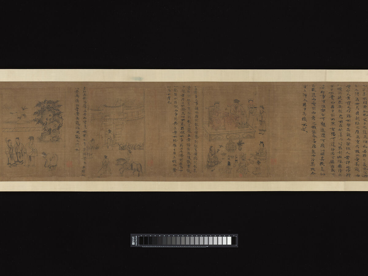 The Classic of Filial Piety, Li Gonglin (Chinese, ca. 1041–1106), Handscroll; ink and color on silk, China