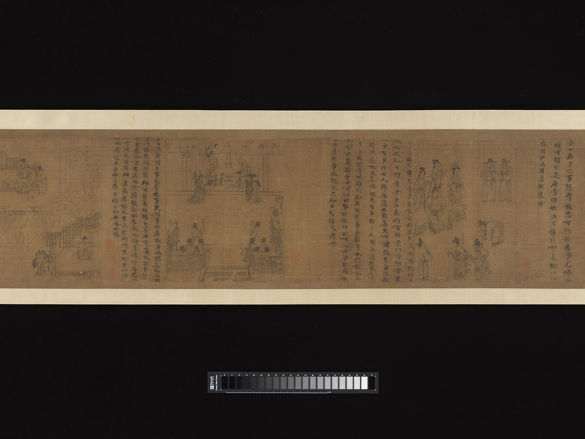The Classic of Filial Piety, Li Gonglin (Chinese, ca. 1041–1106), Handscroll; ink and color on silk, China