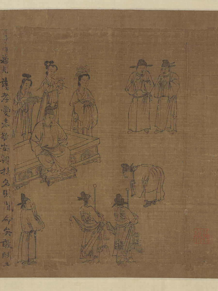 The Classic of Filial Piety, Li Gonglin (Chinese, ca. 1041–1106), Handscroll; ink and color on silk, China