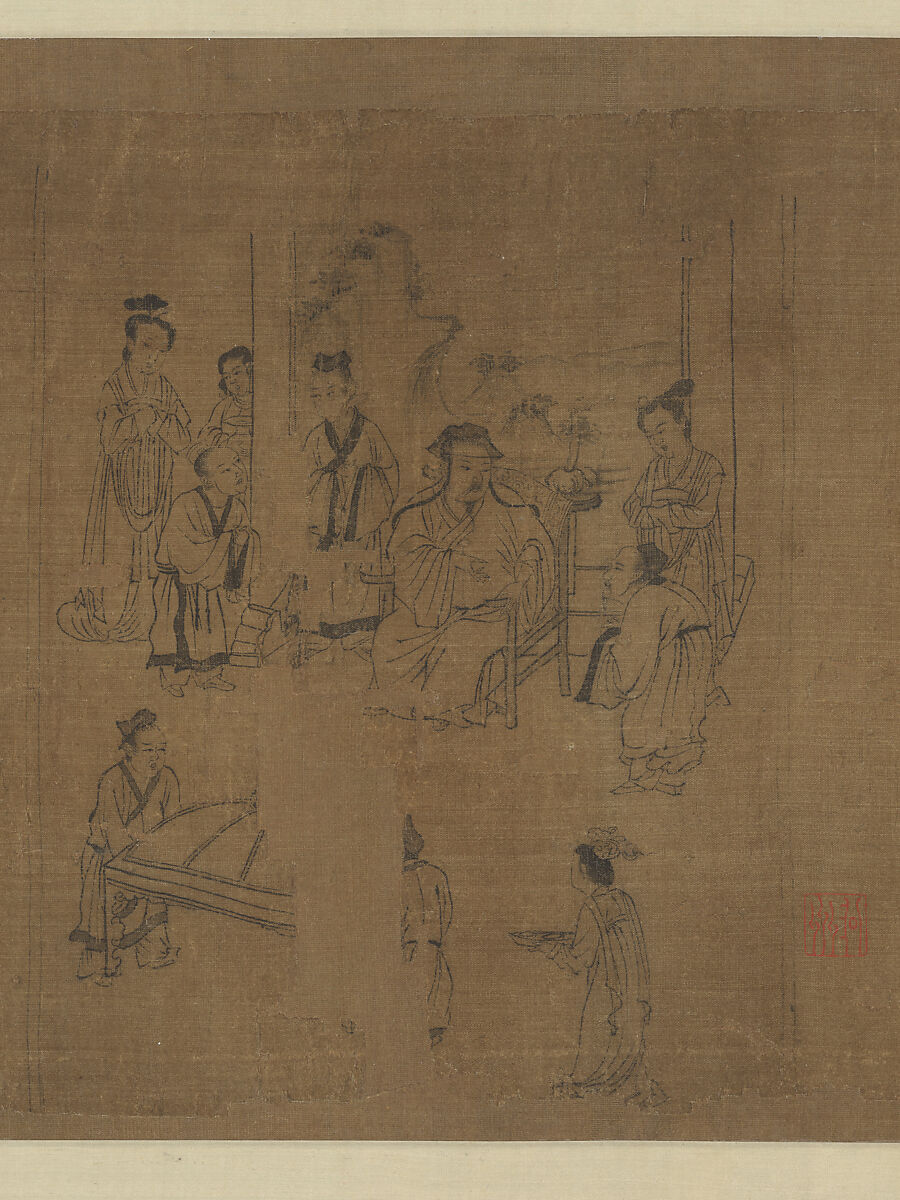 The Classic of Filial Piety, Li Gonglin (Chinese, ca. 1041–1106), Handscroll; ink and color on silk, China