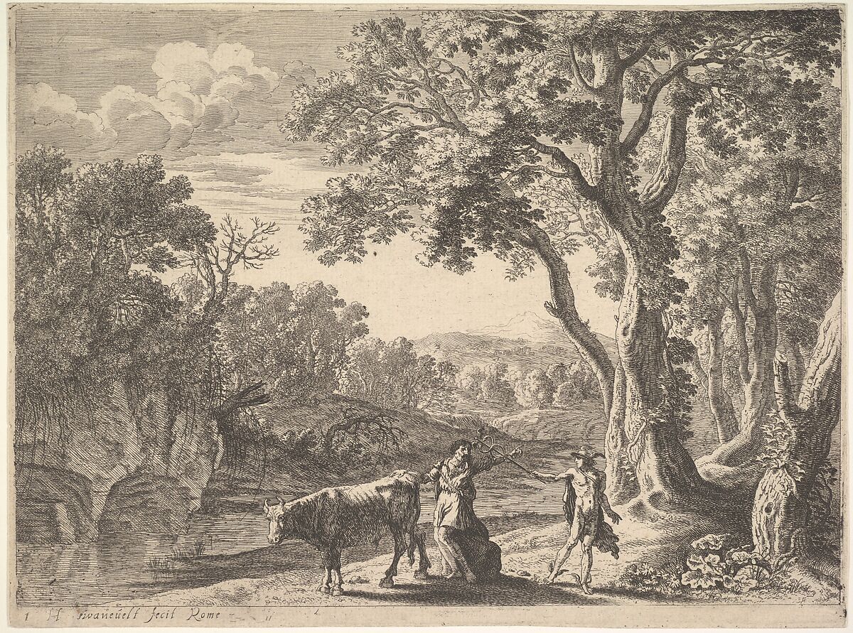 Mercury Turning Battus to Stone, Herman van Swanevelt (Dutch, Woerden (?) ca. 1603–1655 Paris), Etching 