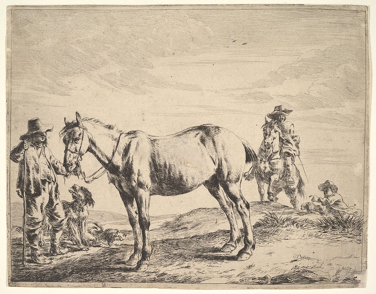 Man Holding a Horse by the Bridle, Dirck Stoop (Dutch, Utrecht 1610/18–1681/86 Utrecht), Etching 