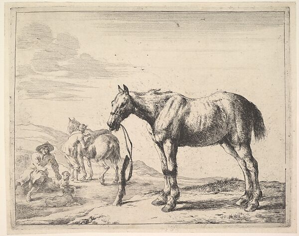 Horse Bound to a Post, turned left, from 